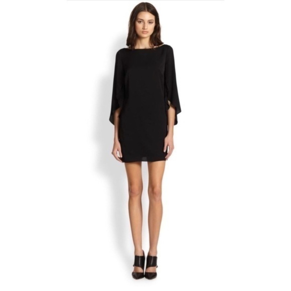 Milly Butterfly Sleeve Stretch Silk Crepe‎ Dress 2